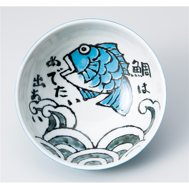 古林陶器 丼 めで鯛 6.0麺鉢 青 831450101 1個（ご注文単位1個）【直送品】