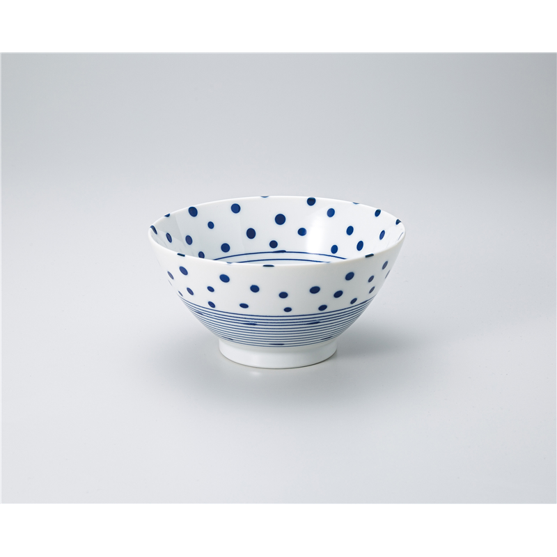 古林陶器 丼 水玉ハチ巻 6.0反丼(天丼) 1329940301 1個（ご注文単位1個）【直送品】