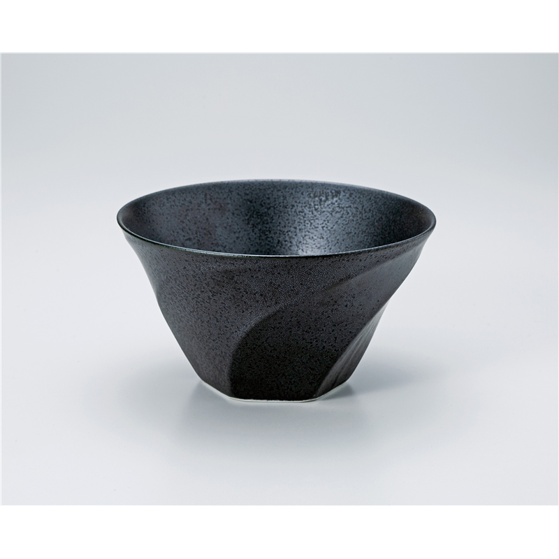 古林陶器 丼 ネジリM 黒 1330340301 1個（ご注文単位1個）【直送品】