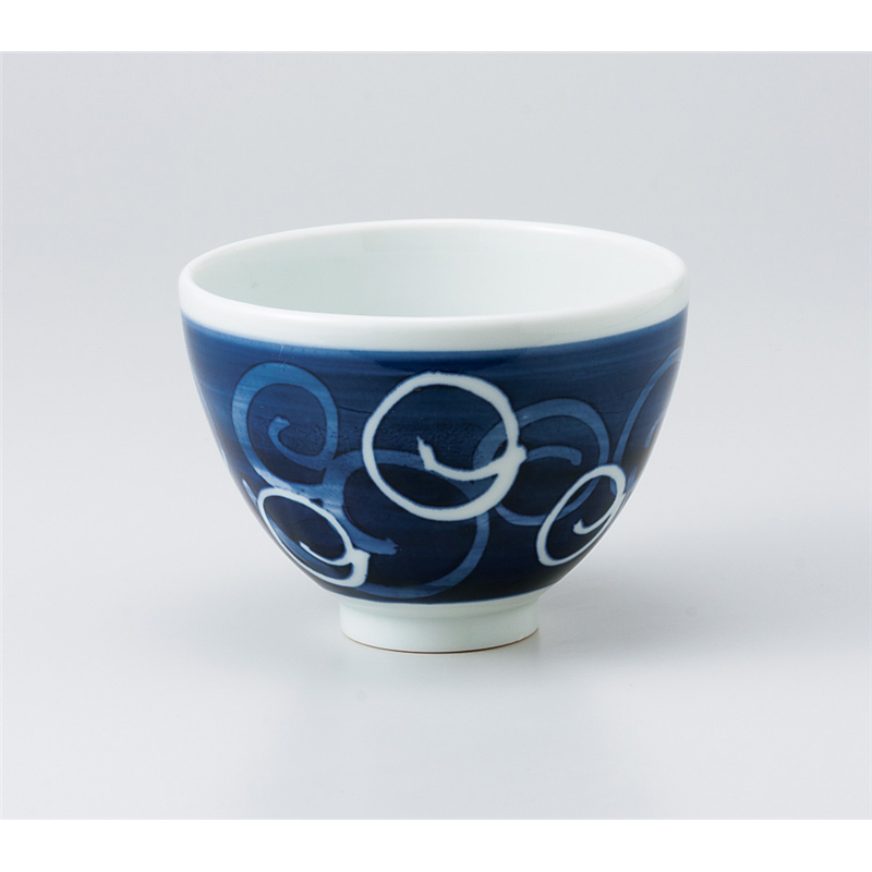 古林陶器 小丼 呉須抜き唐草4.5のっぽ丼 934050225 1個（ご注文単位1個）【直送品】