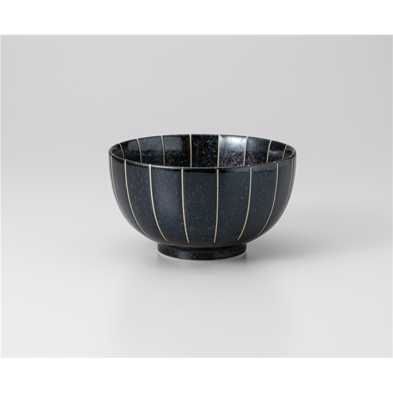 古林陶器 小丼 黒マット十草 多用碗 1233440131 1個（ご注文単位1個）【直送品】