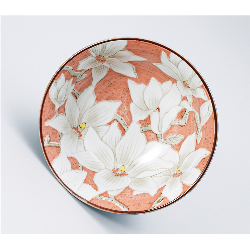 古林陶器 多用椀 もくれん 4.8多用丼 赤 1331230401 1個（ご注文単位1個）【直送品】