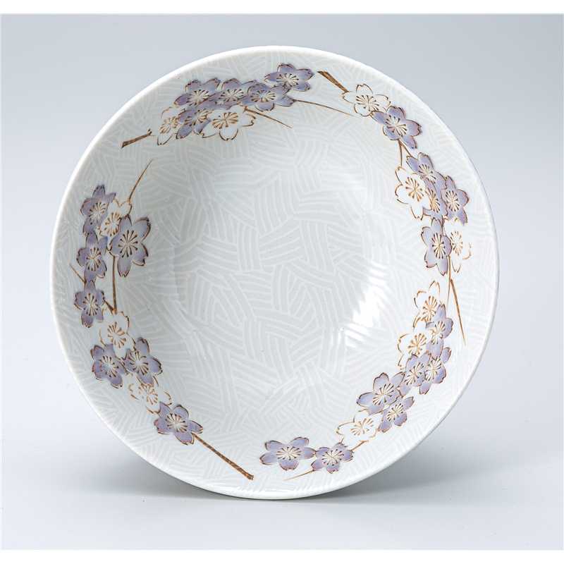 古林陶器 多用椀 千年桜 4.8多用丼 紫 1331330301 1個（ご注文単位1個）【直送品】