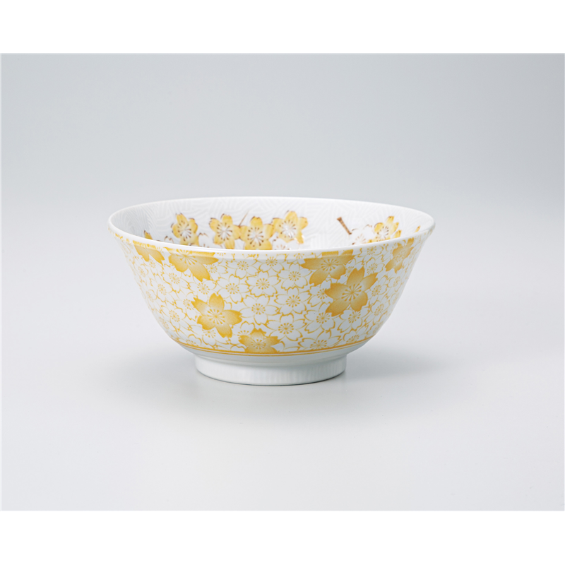 古林陶器 多用椀 千年桜 4.8多用丼 黄 1331330501 1個（ご注文単位1個）【直送品】