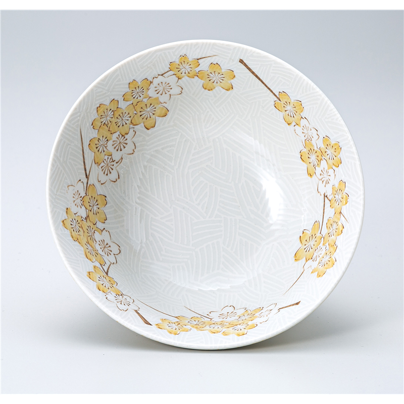 古林陶器 多用椀 千年桜 4.8多用丼 黄 1331330501 1個（ご注文単位1個）【直送品】