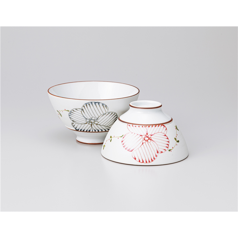 古林陶器 有田焼飯椀 ラスター彩花茶付(大) 1234710190 1個（ご注文単位1個）【直送品】