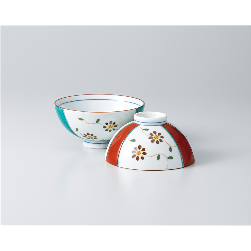 古林陶器 有田焼飯椀 京小花茶付 大 1135110790 1個（ご注文単位1個）【直送品】