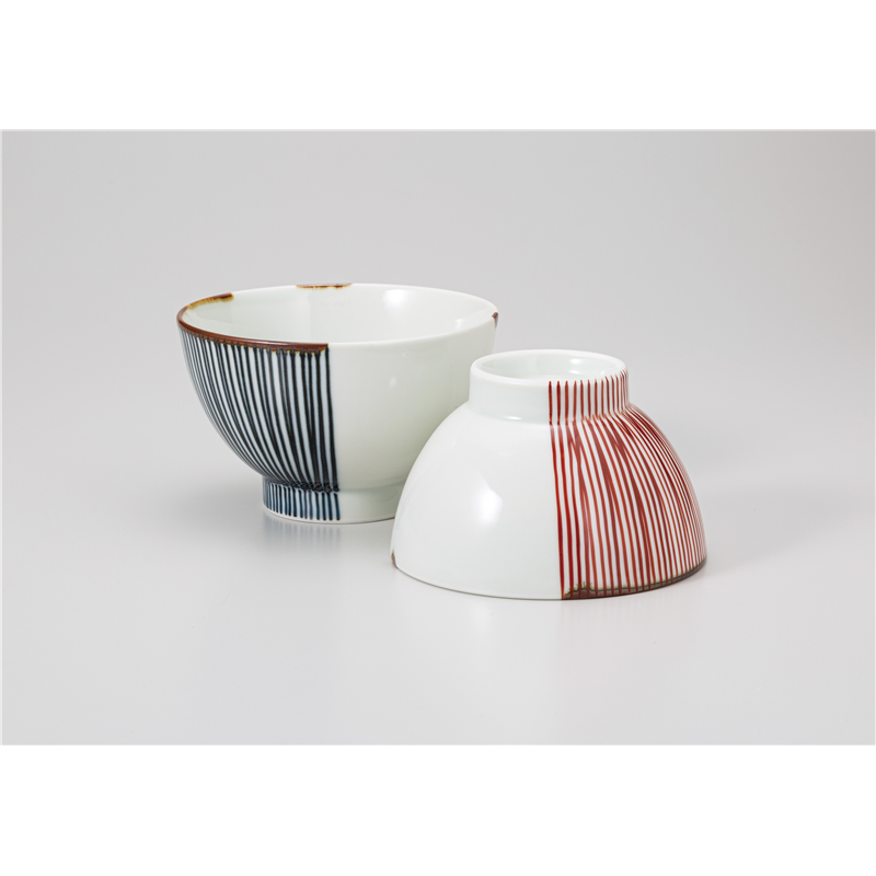 古林陶器 有田焼飯椀 ハーフライン茶付(大) 1234710790 1個（ご注文単位1個）【直送品】