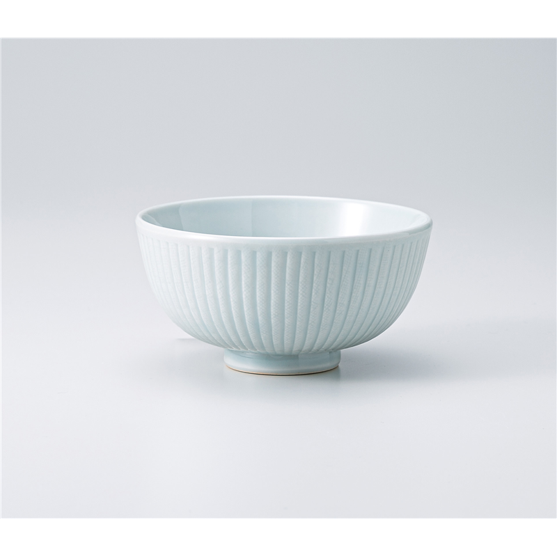 古林陶器 飯椀 青磁彫十草 飯碗 1332010378 1個（ご注文単位1個）【直送品】