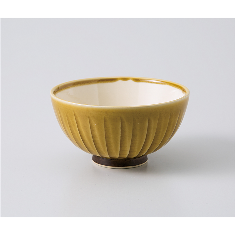 古林陶器 飯椀 黄瀬戸ソギ茶碗 1135260279 1個（ご注文単位1個）【直送品】