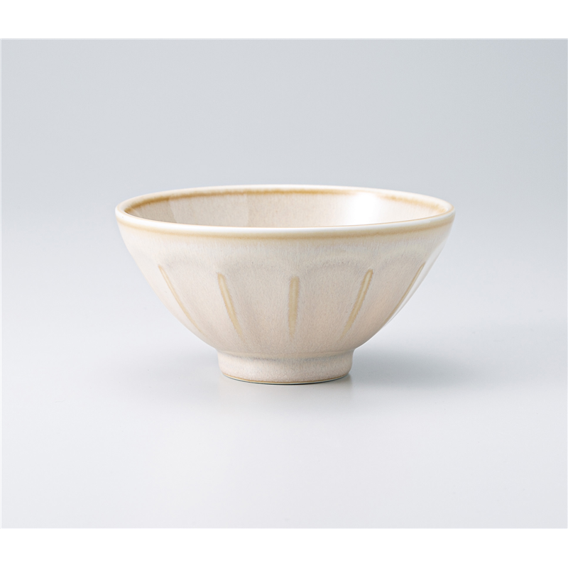 古林陶器 飯椀 クリーム 菊割大平 1332110540 1個（ご注文単位1個）【直送品】