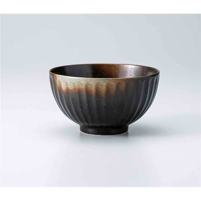 古林陶器 飯椀 菊柄茶碗 黒 1332140176 1個（ご注文単位1個）【直送品】