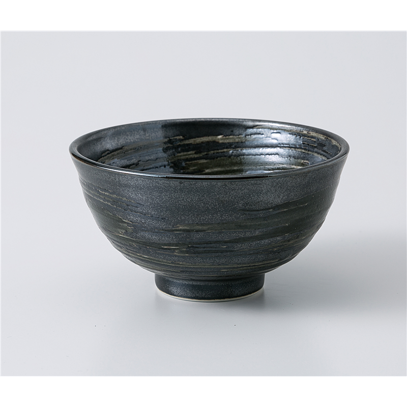 古林陶器 飯椀 黒渦丸碗(大) 1135340131 1個（ご注文単位1個）【直送品】