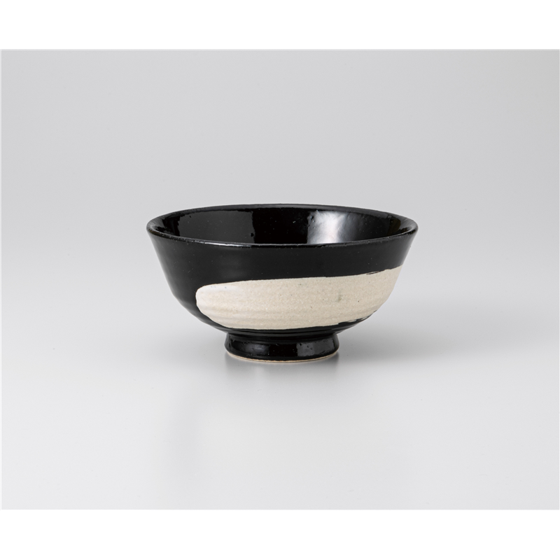古林陶器 飯椀 刷毛目飯碗(中)(黒) 731850974 1個（ご注文単位1個）【直送品】