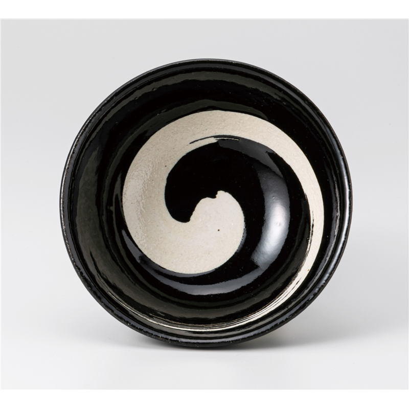 古林陶器 飯椀 刷毛目飯碗(中)(黒) 731850974 1個(ご注文単位1個)【直送品】