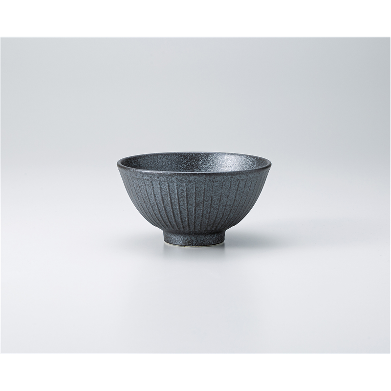 古林陶器 飯椀 彫刻十草 飯碗ブラック 1332260401 1個（ご注文単位1個）【直送品】