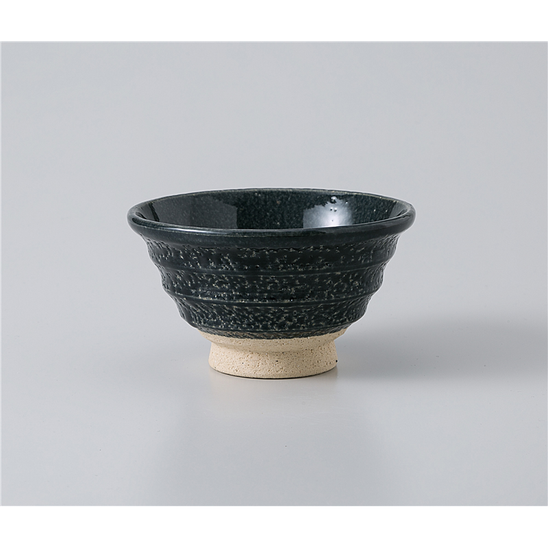 古林陶器 飯椀 紺釉 削り反茶碗 1135510578 1個（ご注文単位1個）【直送品】