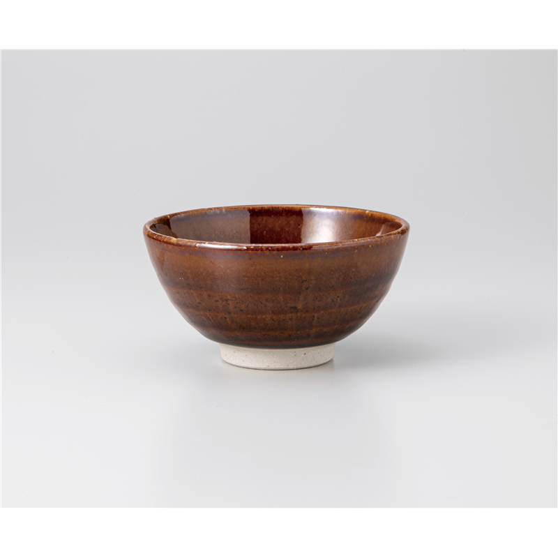 古林陶器 飯椀 アメ釉 丸茶碗 1235120431 1個（ご注文単位1個）【直送品】