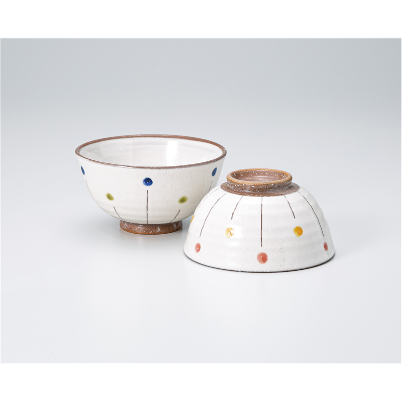 古林陶器 飯椀 水玉十草(青)大平 1332460360 1個（ご注文単位1個）【直送品】