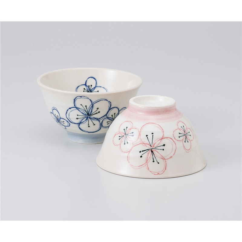 古林陶器 飯椀 花万葉 青 軽量茶碗 1036350552 1個（ご注文単位1個）【直送品】