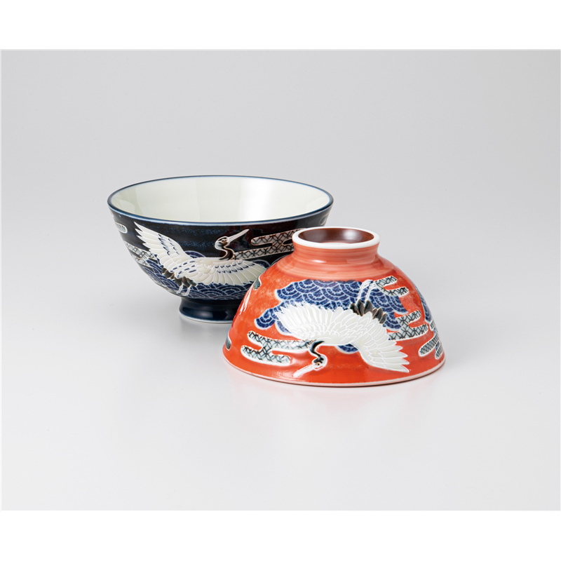 古林陶器 飯椀 鶴毛料 1235450751 1個（ご注文単位1個）【直送品】