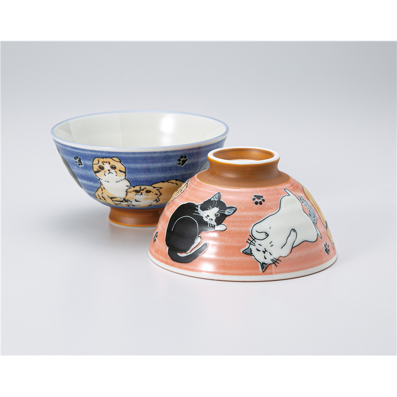 古林陶器 飯椀 ネコつどい大平 1332660179 1個（ご注文単位1個）【直送品】