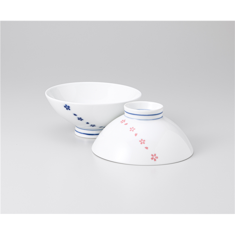 古林陶器 飯椀 小町 ブルー中平 1036850274 1個（ご注文単位1個）【直送品】