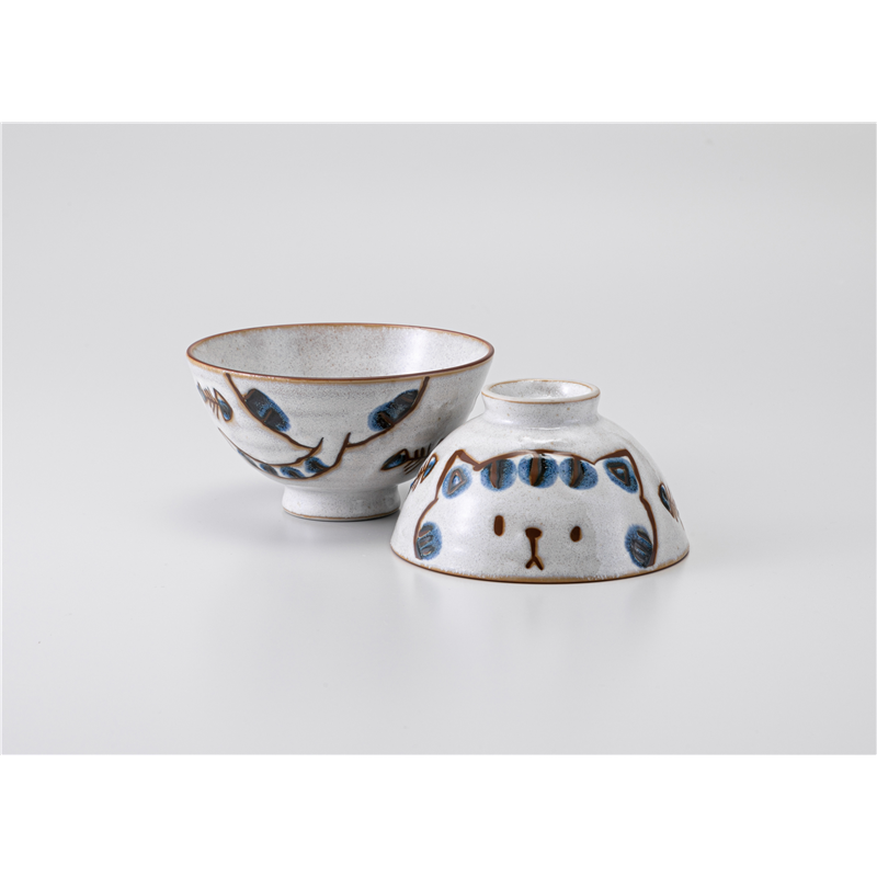 古林陶器 飯椀 土物猫大平 1235530179 1個（ご注文単位1個）【直送品】