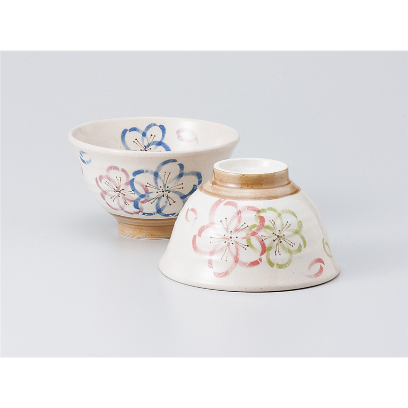古林陶器 飯椀 軽い茶碗桜 ブルー 936160357 1個（ご注文単位1個）【直送品】