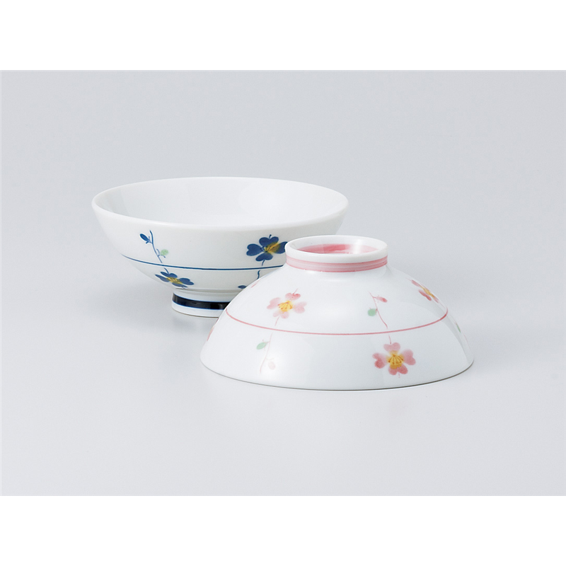 古林陶器 飯椀 型入小花 ピンク中平 936630752 1個（ご注文単位1個）【直送品】