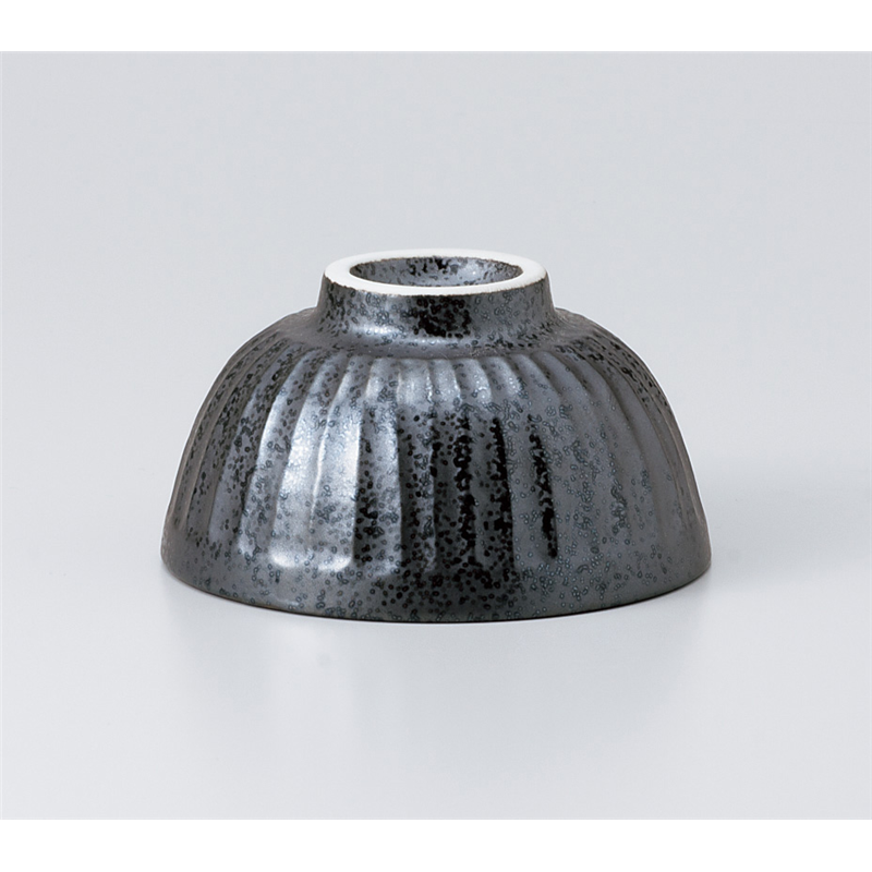 古林陶器 飯椀 ソギいぶし黒丸碗大 936460451 1個（ご注文単位1個）【直送品】