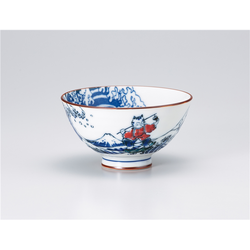 古林陶器 飯椀 波ネコ毛料 1332940179 1個（ご注文単位1個）【直送品】