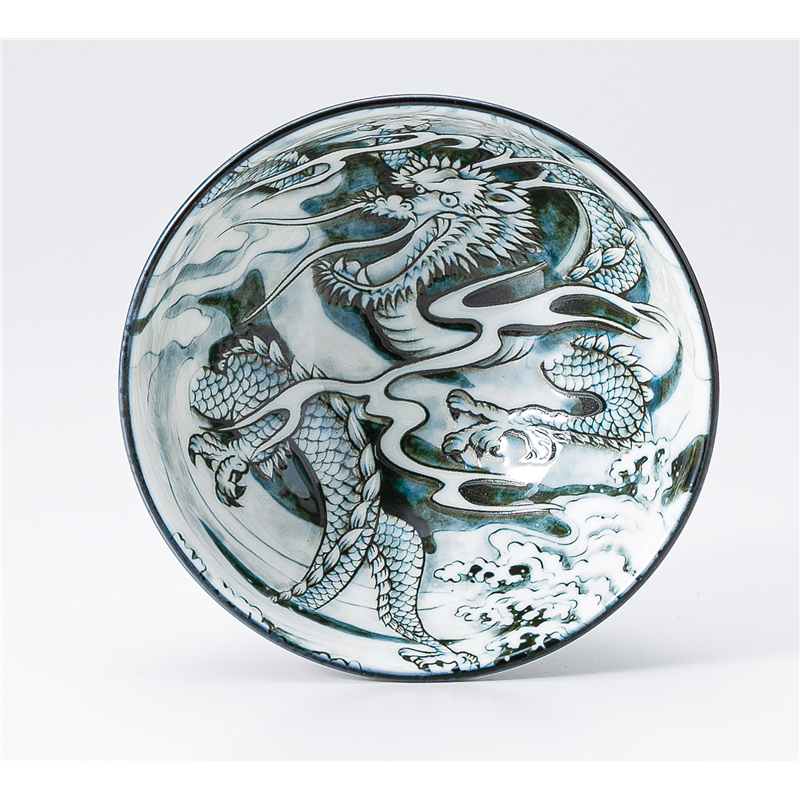 古林陶器 飯椀 ドラゴン 大平 黒 1332940601 1個（ご注文単位1個）【直送品】