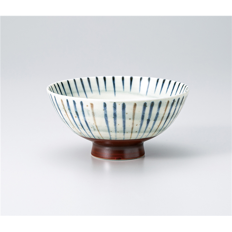 古林陶器 飯椀 刷毛巻十草青丸型大平 1332940852 1個（ご注文単位1個）【直送品】