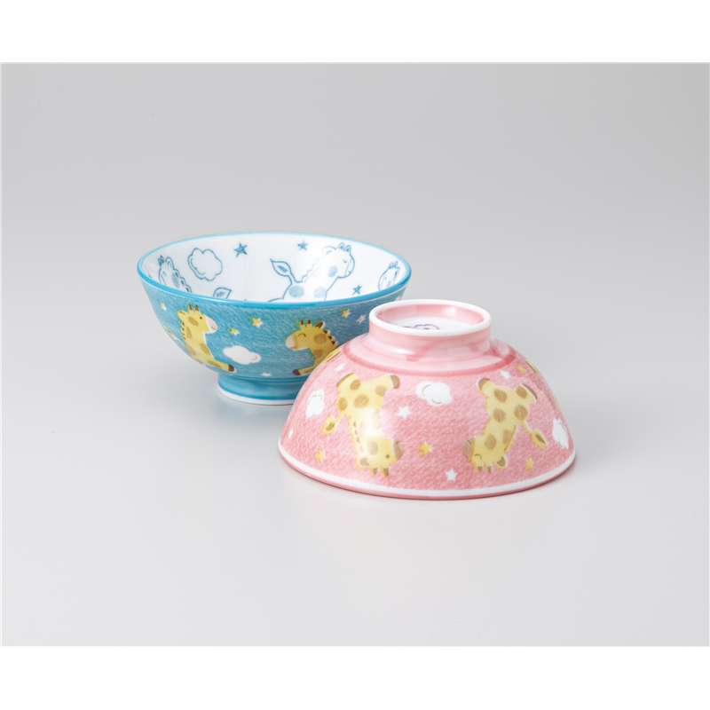 古林陶器 飯椀 きりん ブルー孫平 936640152 1個（ご注文単位1個）【直送品】