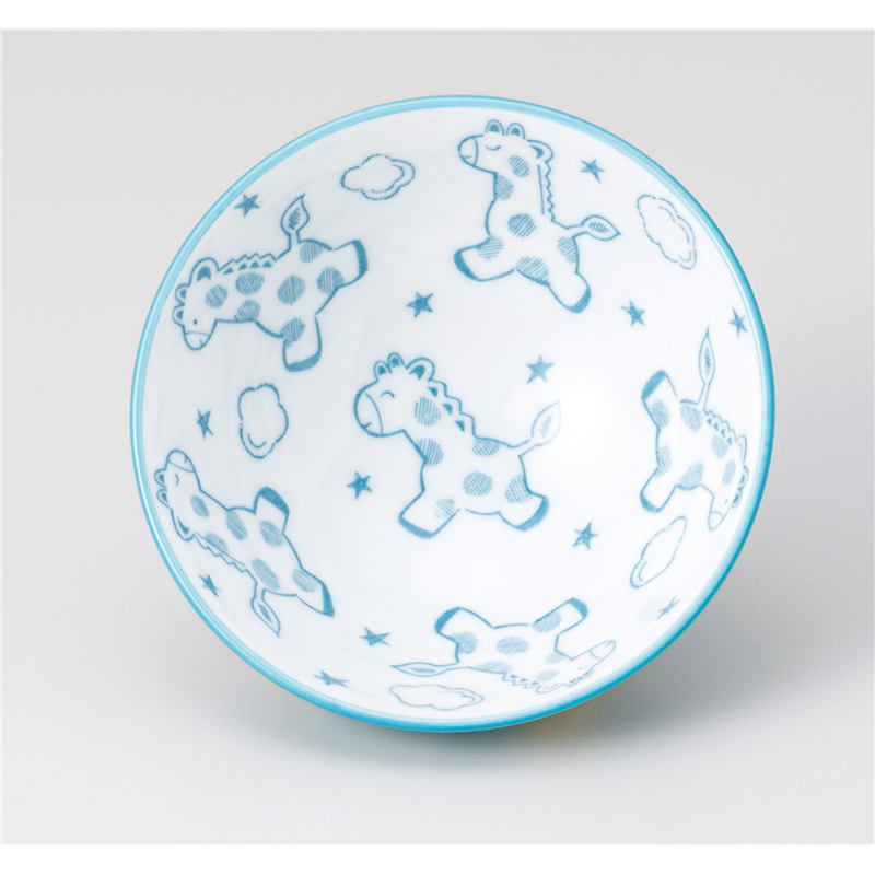 古林陶器 飯椀 きりん ブルー孫平 936640152 1個（ご注文単位1個）【直送品】