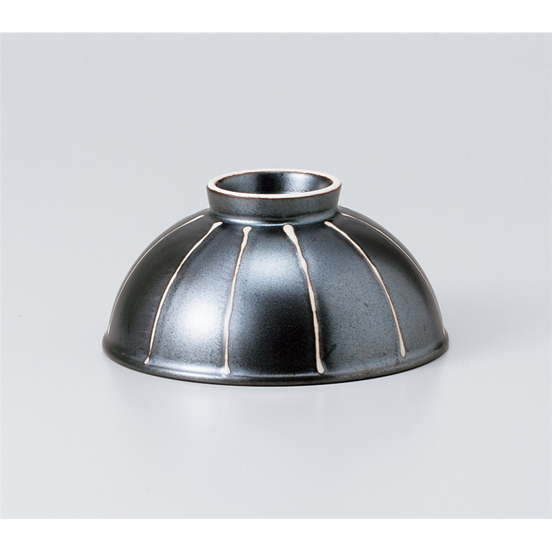 古林陶器 飯椀 黒一珍十草 中平 936360246 1個（ご注文単位1個）【直送品】