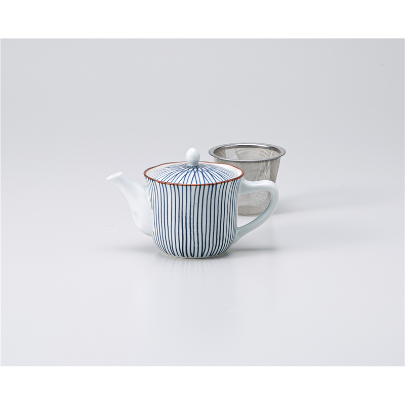 古林陶器 有田焼ポット・有田焼急須 千筋ポット小 青(U) 1333620190 1個（ご注文単位1個）【直送品】