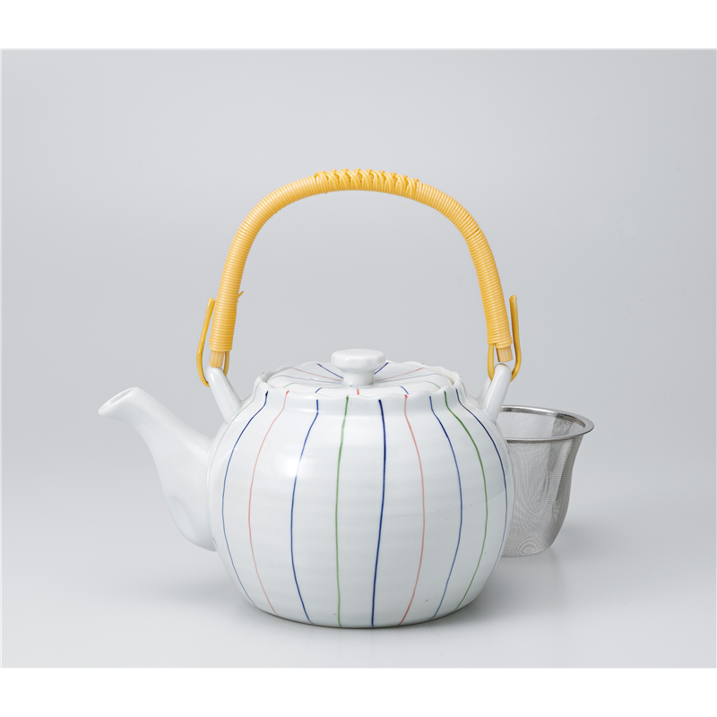 古林陶器 土瓶 三色ライン8号土瓶 1137240141 1個（ご注文単位1個）【直送品】