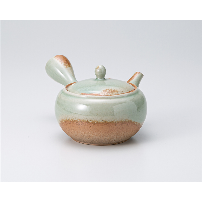 古林陶器 常滑焼急須・ポット 一心作灰釉大丸急須さわやか網 1334040493 1個（ご注文単位1個）【直送品】