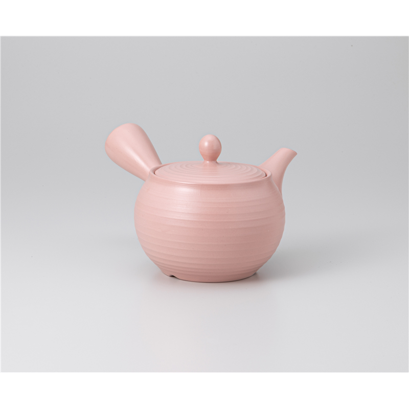 古林陶器 常滑焼急須・ポット ピンク新丸千段帯網 1237040393 1個（ご注文単位1個）【直送品】