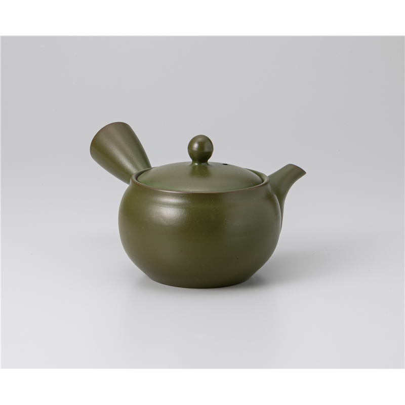 古林陶器 常滑焼急須・ポット 緑浅つぼ無地帯網 1237040293 1個（ご注文単位1個）【直送品】