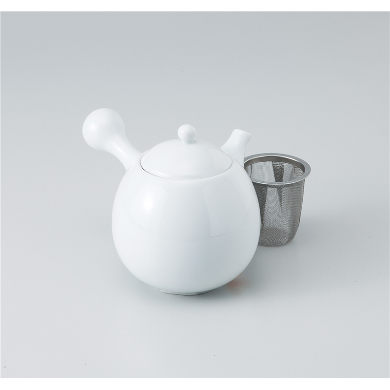 古林陶器 急須 白磁玉急須(茶こし付) 1038020535 1個（ご注文単位1個）【直送品】