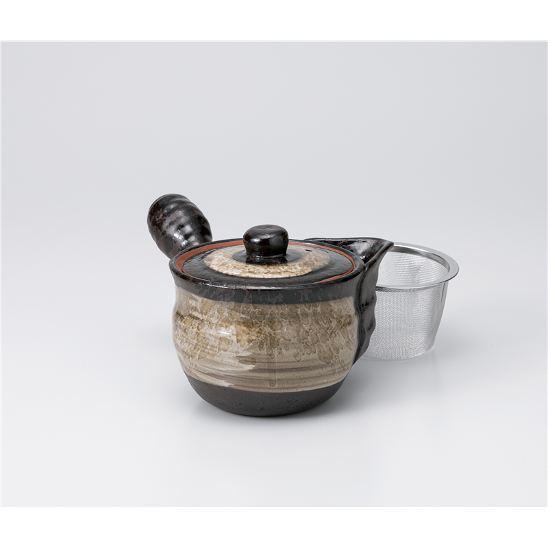 古林陶器 急須・ポット 白ハケメ カゴ網広口急須 1137710452 1個（ご注文単位1個）【直送品】