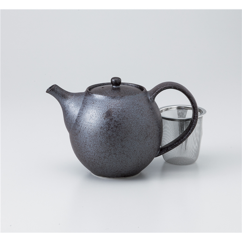 古林陶器 ポット 銀黒ポット(アミ付) 1038230552 1個（ご注文単位1個）【直送品】