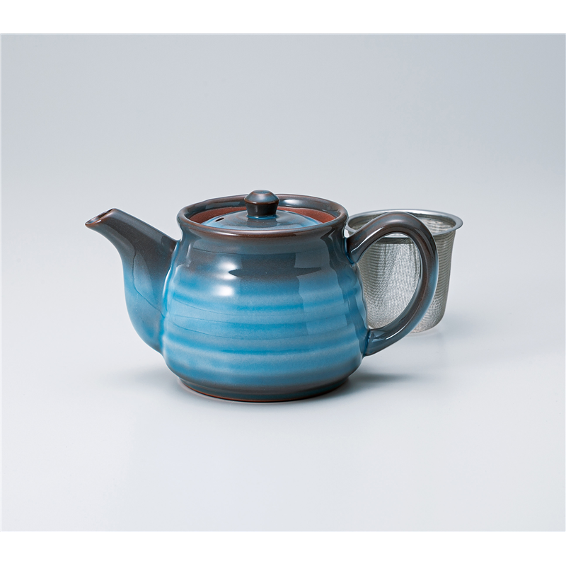 古林陶器 ポット ブルーハーフ六兵ポット 1334440451 1個（ご注文単位1個）【直送品】