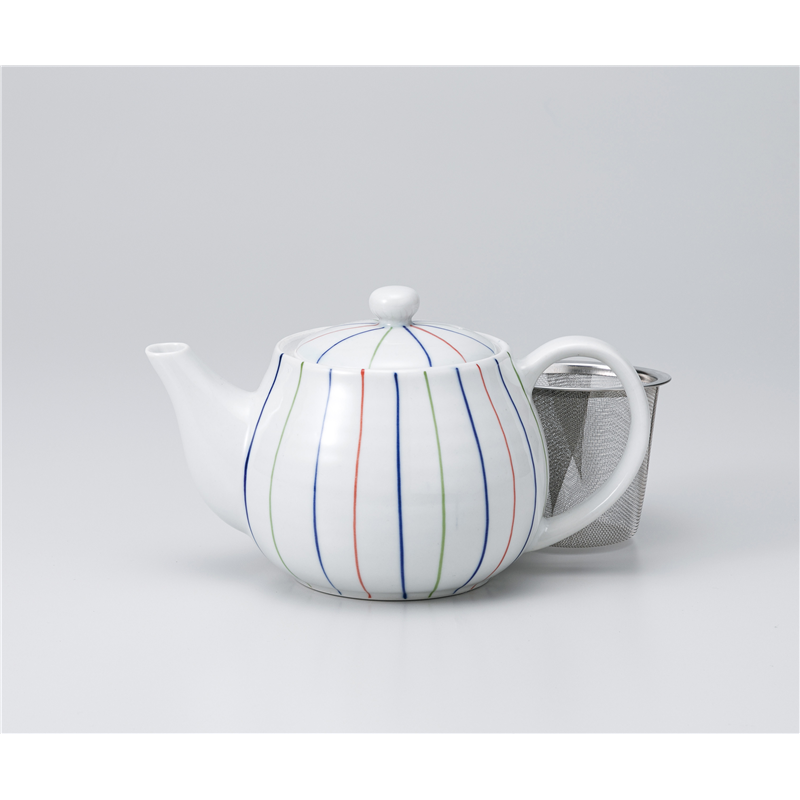 古林陶器 ポット 三色ライン軽量ポット 1137820141 1個（ご注文単位1個）【直送品】