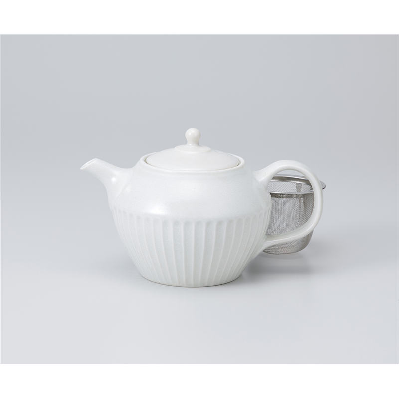 古林陶器 ポット 削ぎ型ポット白(網付) 1137910305 1個（ご注文単位1個）【直送品】