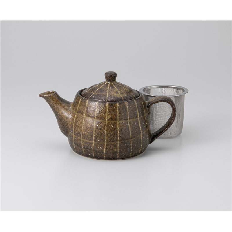 古林陶器 ポット 錆伊賀十草 ポット急須(アミ付) 1237530431 1個（ご注文単位1個）【直送品】