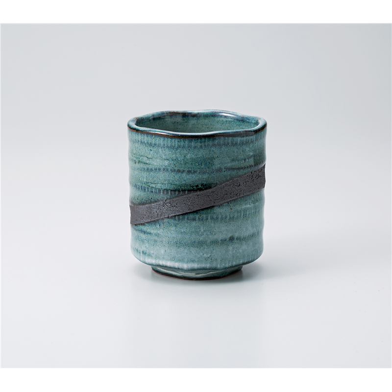 古林陶器 寿司湯呑 均窯黒帯角寿司湯呑 1334620515 1個（ご注文単位1個）【直送品】